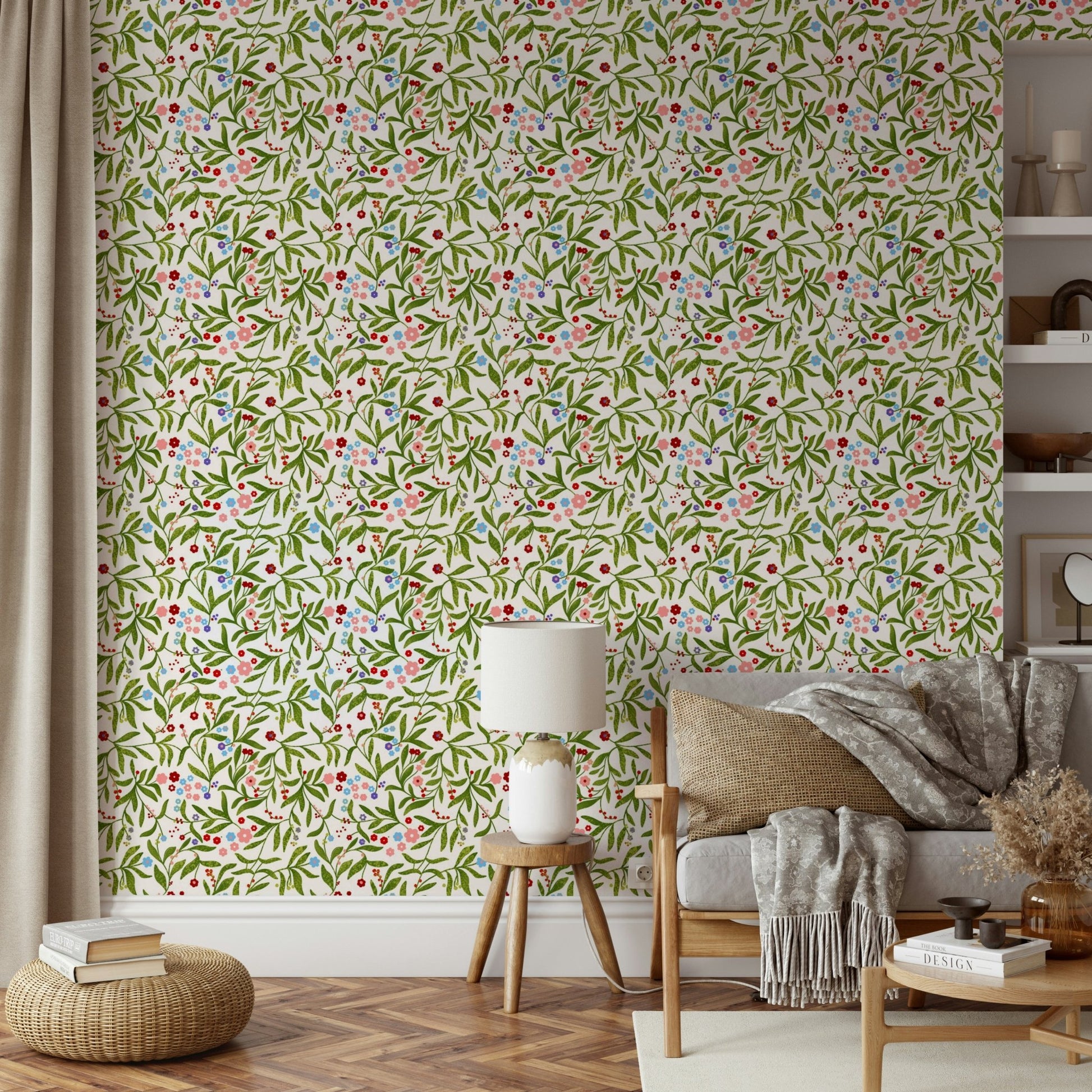 A graceful subtle pattern wall mural in soft tones., GD4681