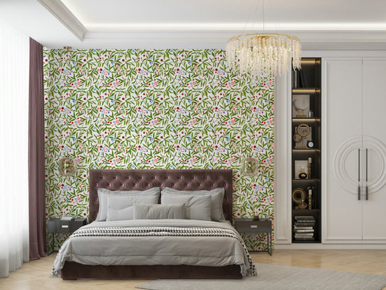 A beautiful garden party floral wallpaper mural., GD4681