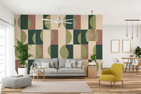 Vintage tile grid mural wallpaper

