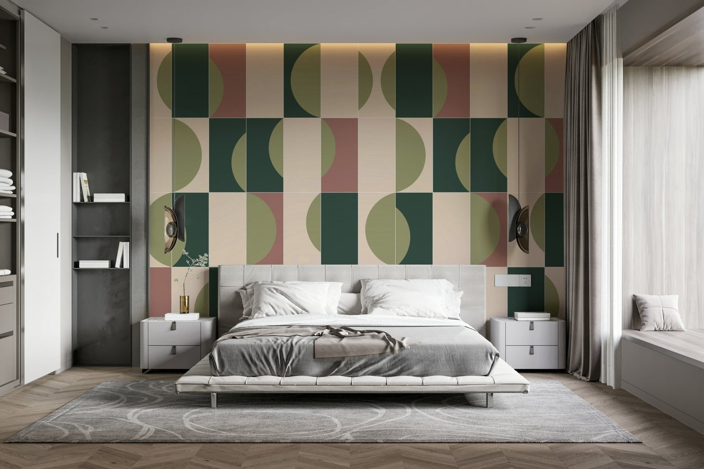 Hand-drawn tile designs in warm tones

