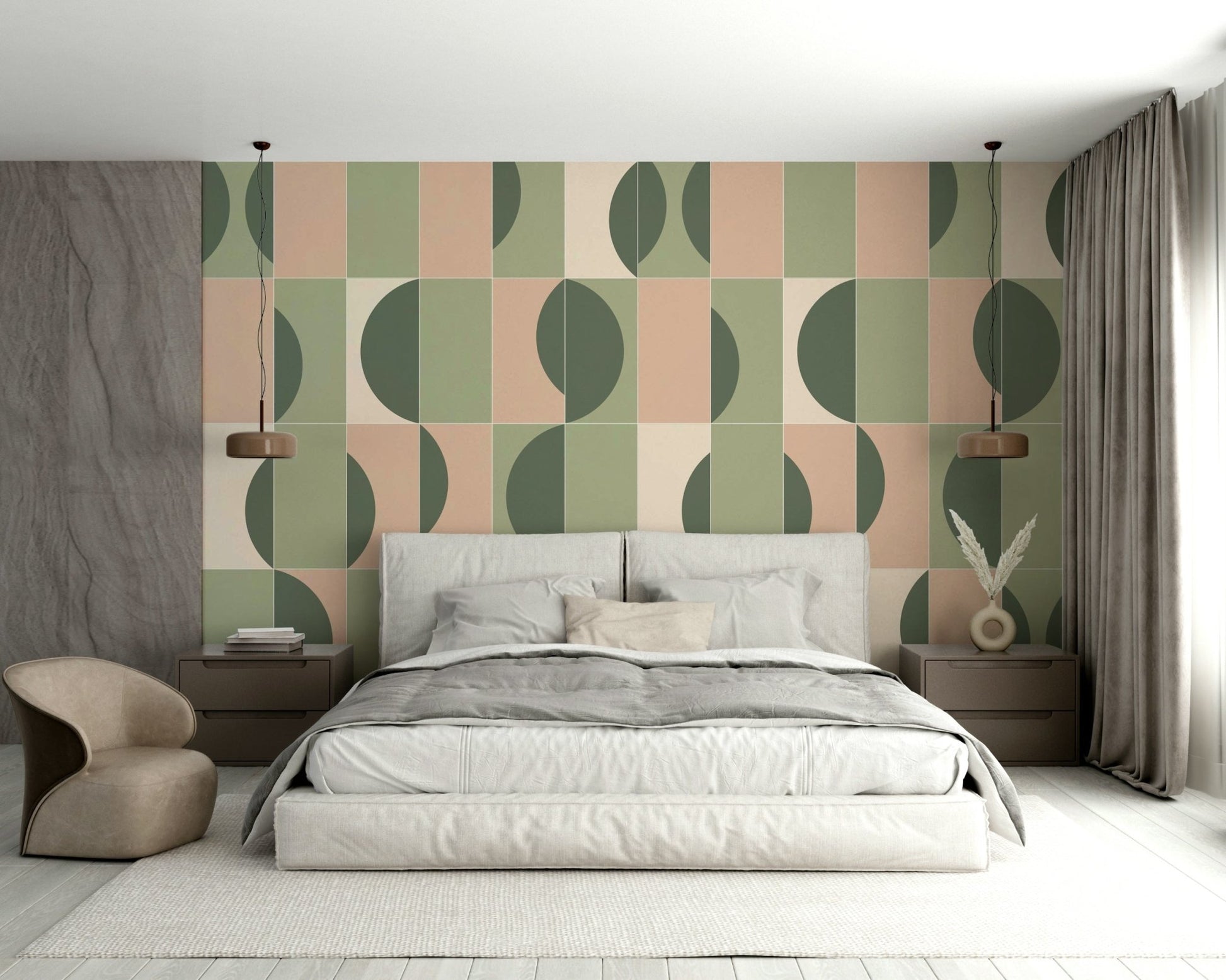 Full view of Garden Tiles 02 wall mural

