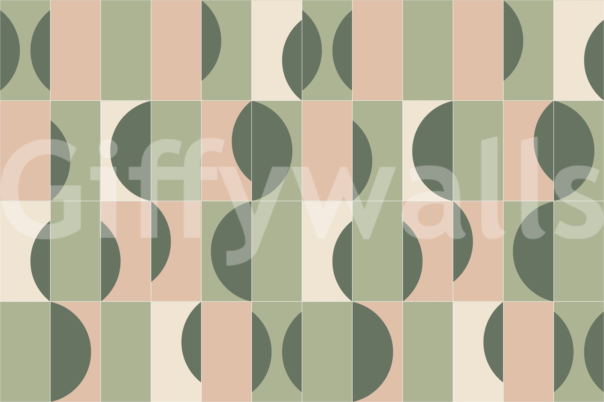 Wall mural with structured tile layout

