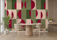 Subtle garden tile pattern mural for kitchens

