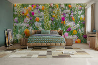 Subtle floral mural for bedroom walls, GD2447