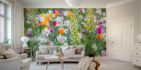 Cozy cottage style floral mural, GD2447