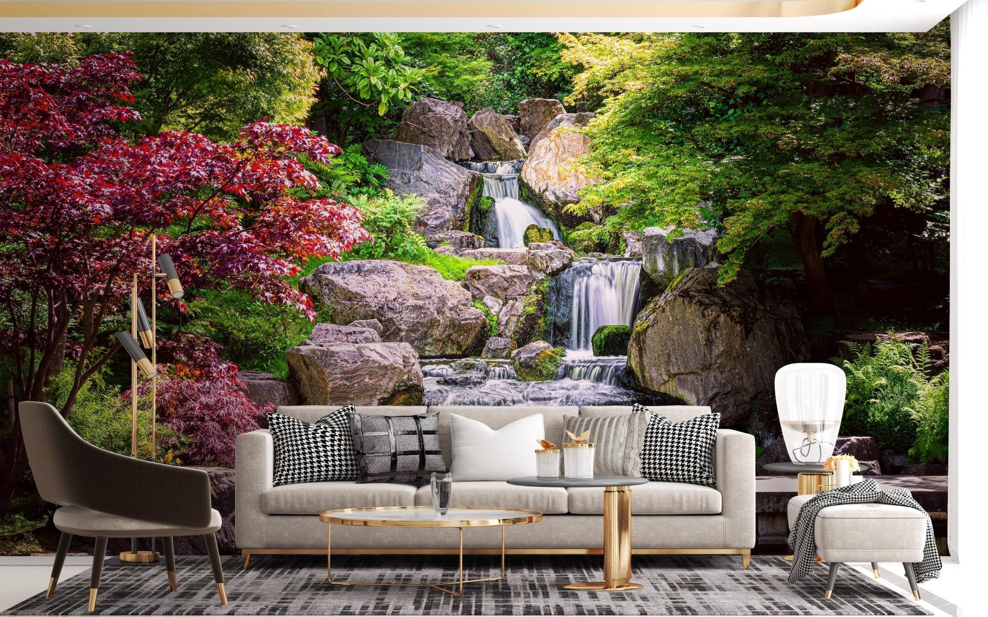 Garden Waterfall Nature Wallpaper Mural A284