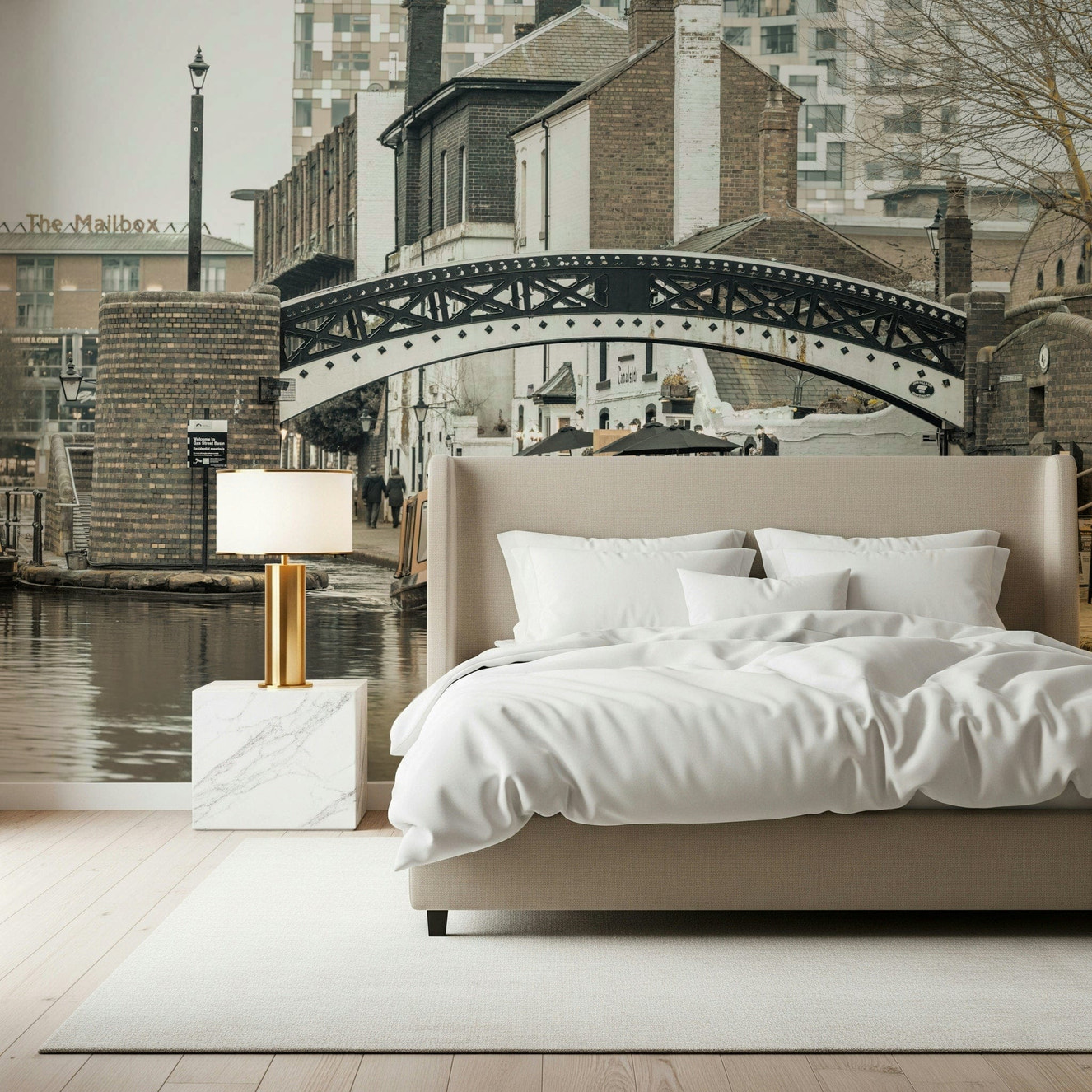 Gas Street Basin wallpaper featuring historic Birmingham canal view