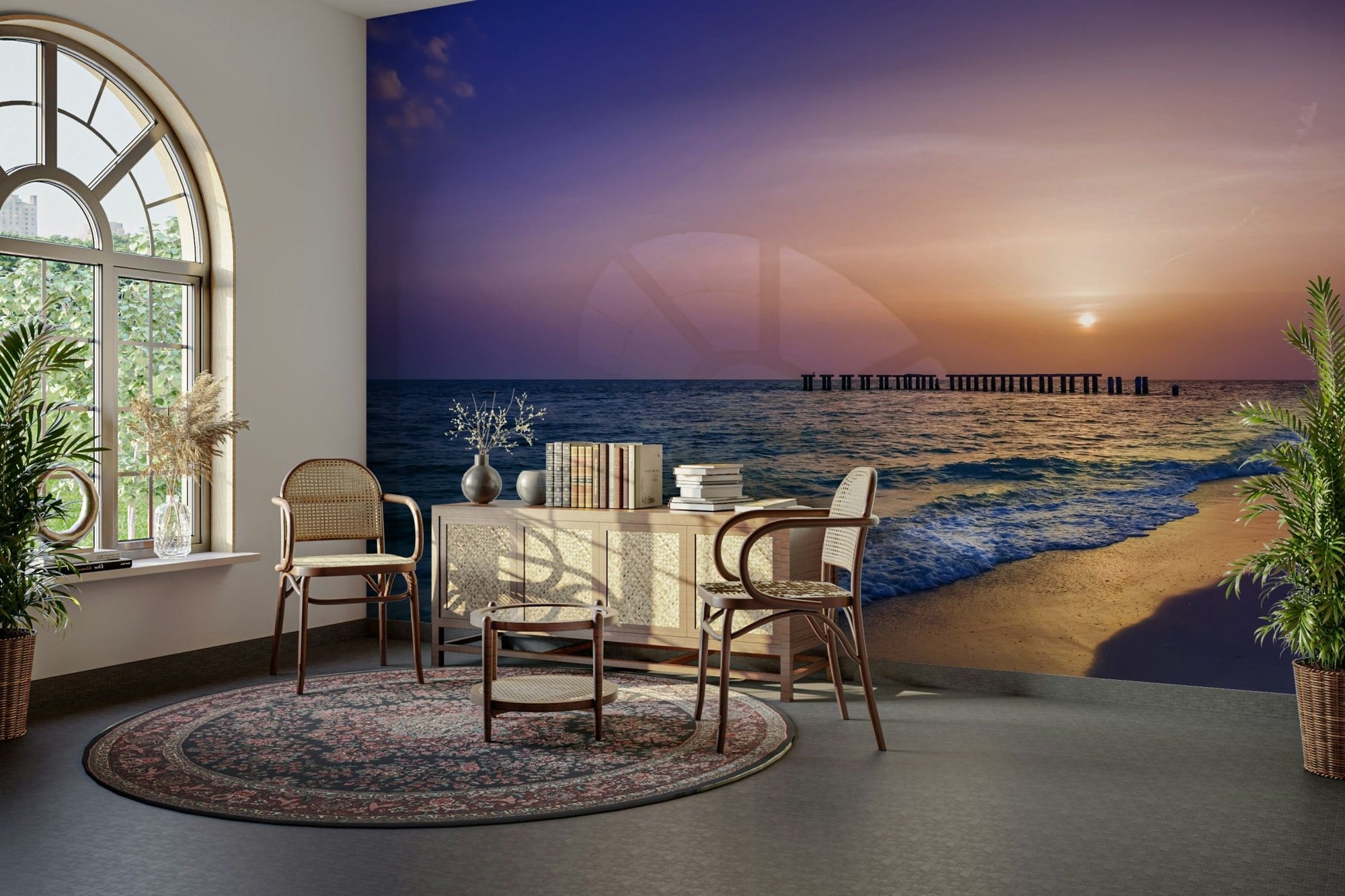 Wall mural of a vivid sunset over Gasparilla Island beach., GD1485