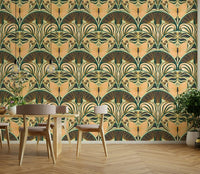 Vintage fan pattern mural
