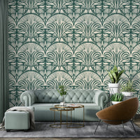 Statement wallpaper emerald green

