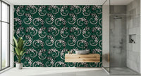 Gecko Groove Wall Mural behind a sleek armchair in a reading nook.