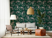 Nursery wall mural with Gecko Groove pattern in cheerful colours.