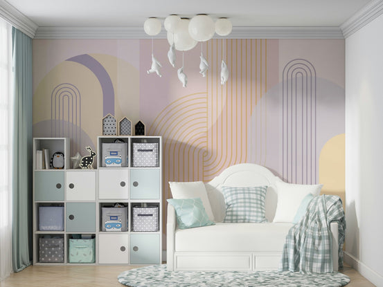Gentle arches wall mural with soft tones., GD1587
