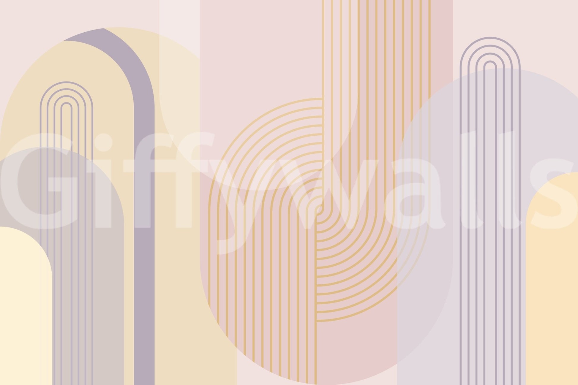 Calming arch wall design with soft hues.

