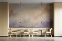 Dreamy sky mural for calming bedroom walls.

