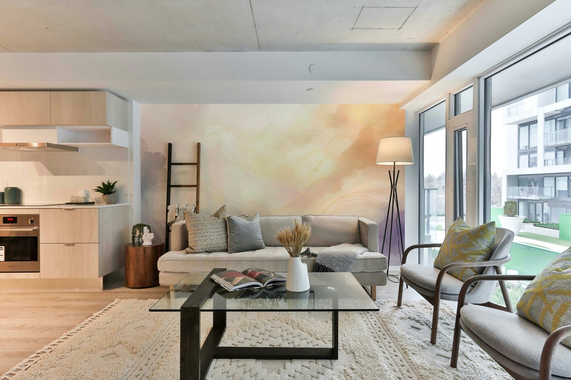 Peaceful Gentle Aura Skies Wall Mural for walls.

