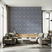 Botanical repeating Gentle Foliage Wallpaper wall covering.