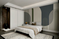A wall mural of a geometric arch pattern. GD3593

