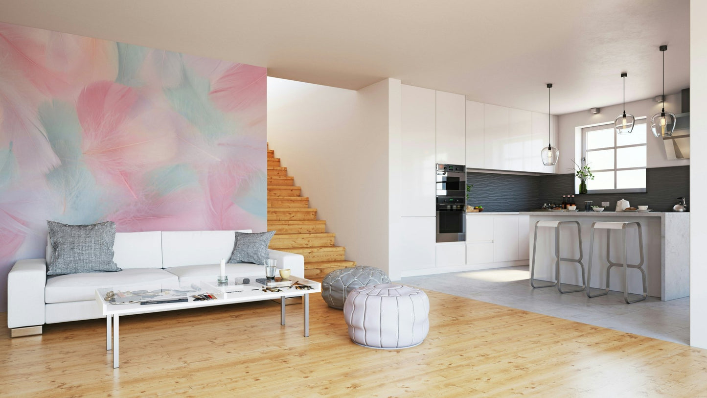 Serene arrangement of various feathers.

