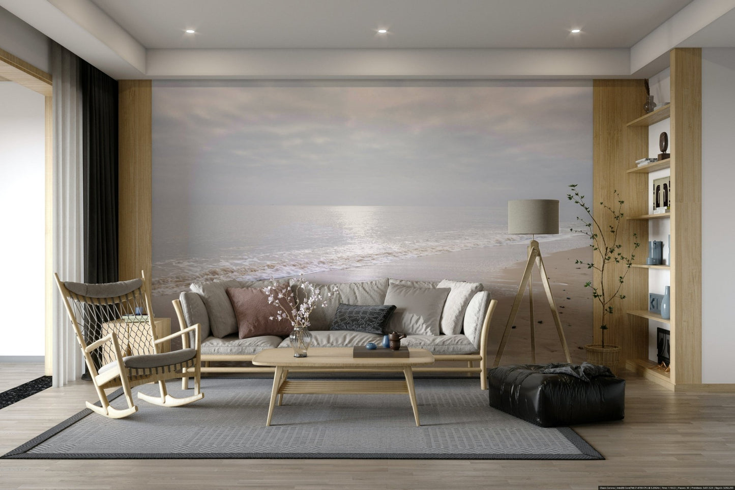 Gentle Waves Reflection Wall Mural