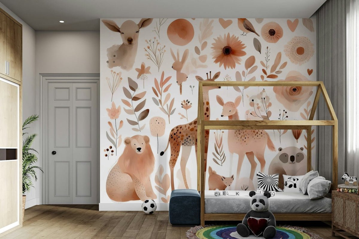 Gentle Wild Haven Wall Mural in a serene room setting., GD1779