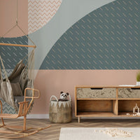 The pattern consists of abstract, simple shapes like arches and circles. GD4118

