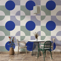 Contemporary geometric wallpaper for living room decor

