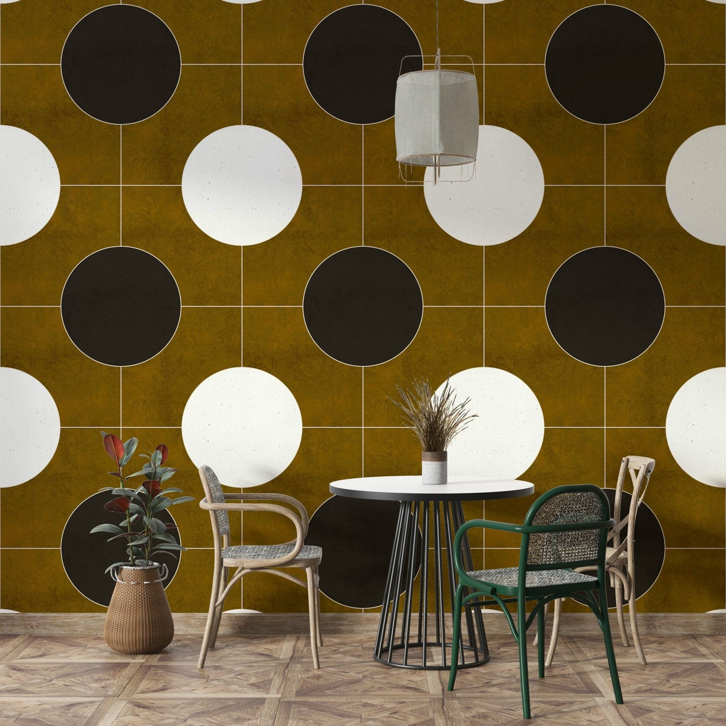 Geometric 02 wallpaper with abstract shapes for home decor

