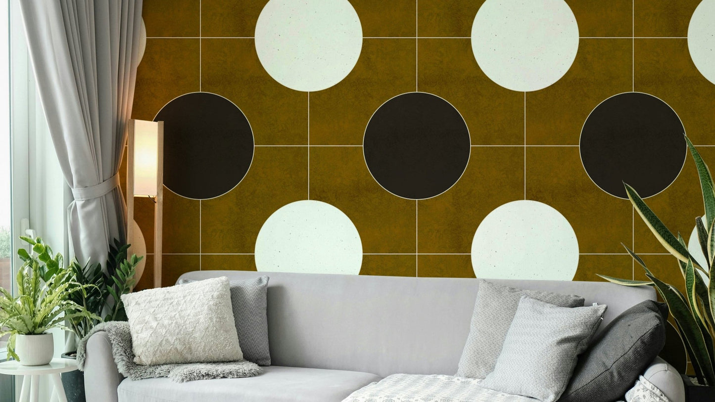 Dynamic geometric wallpaper for living rooms and bedrooms

