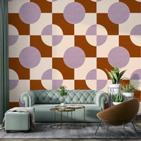 Creative studio with strong patterned geometric wall

