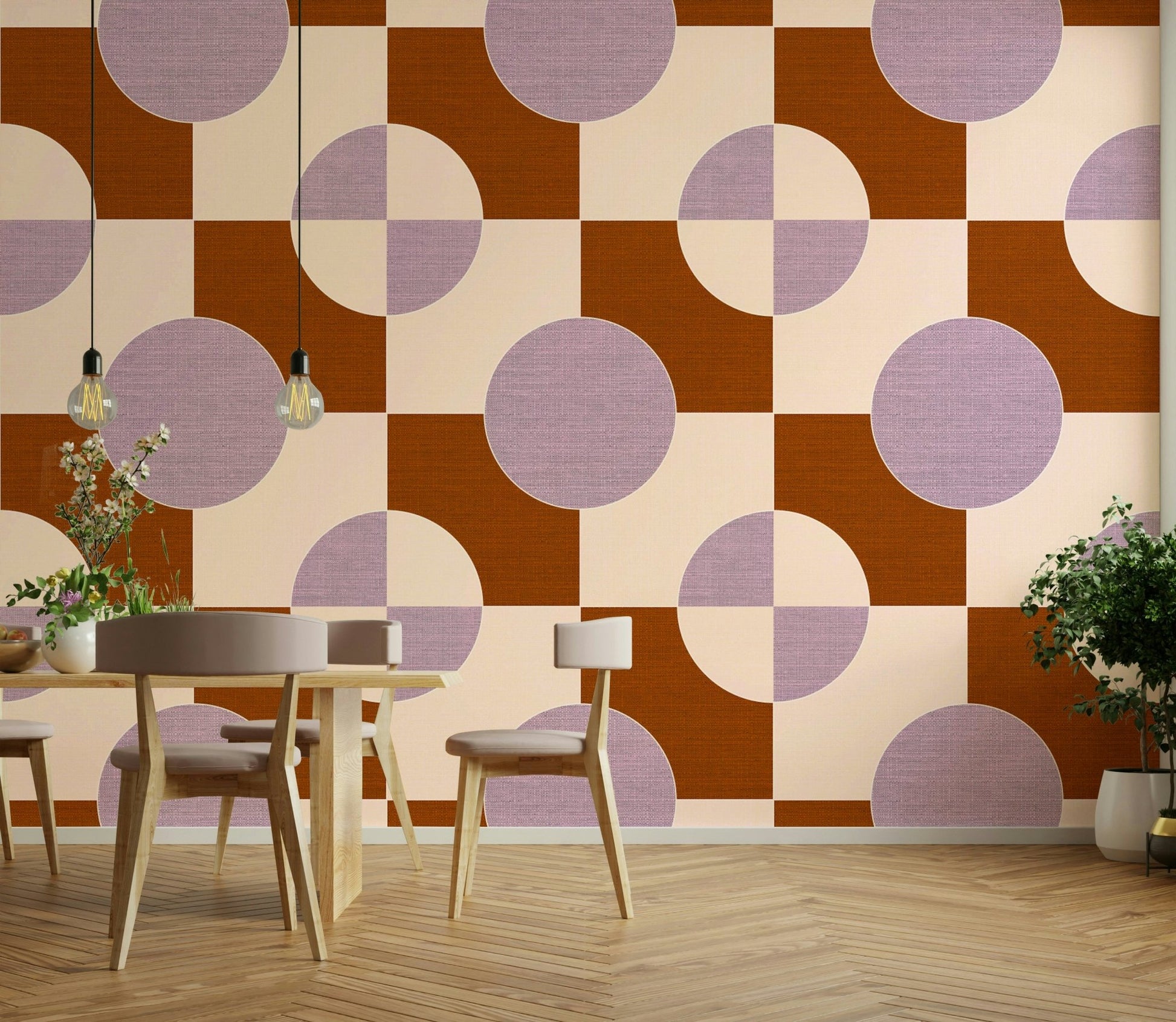 Modern abstract pattern wallpaper in striking colors

