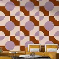 Stacked shapes and rhythmic design in modern wallpaper

