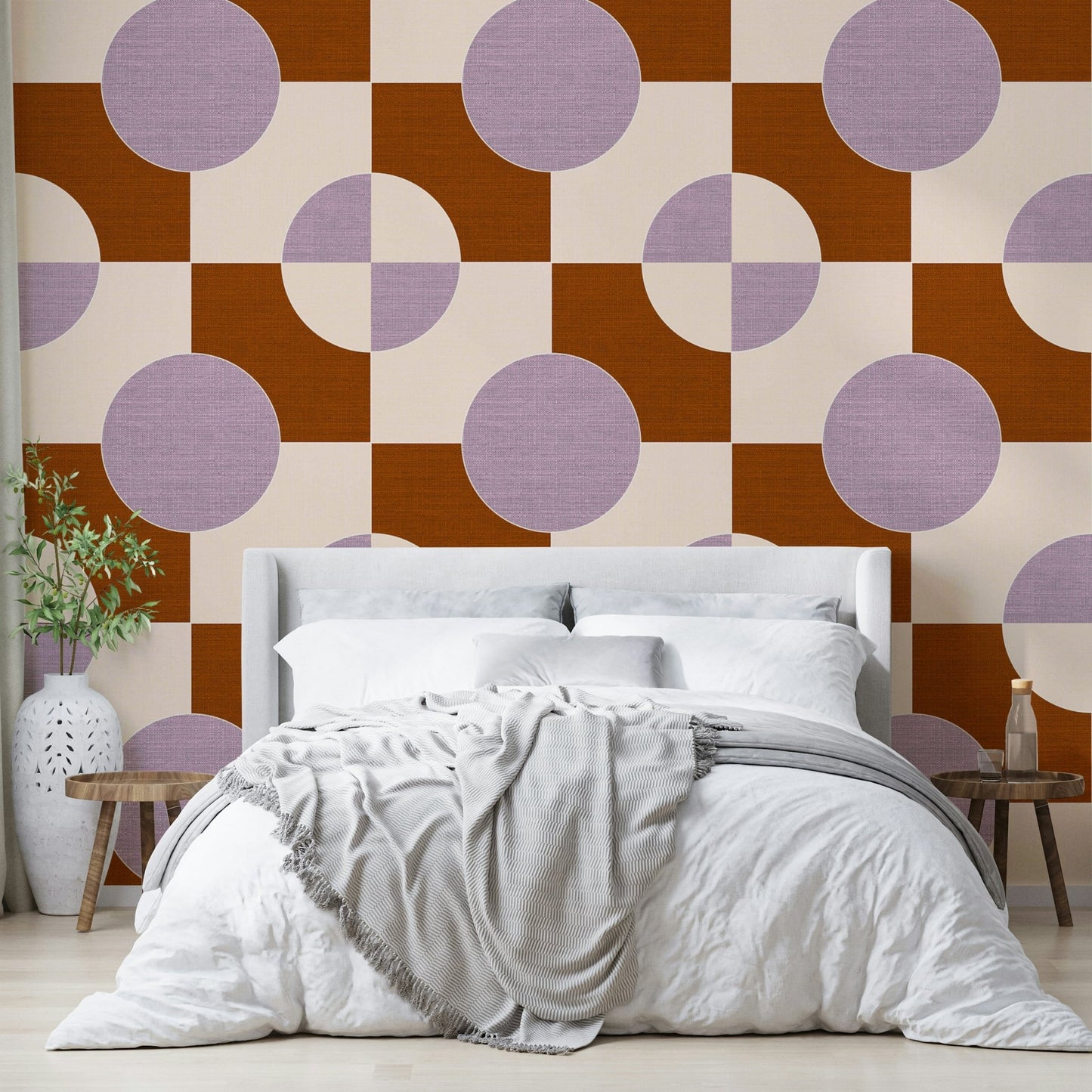 Black and rust-toned wallpaper in abstract layout

