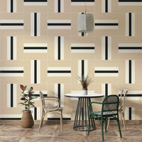 Geometric 04 wallpaper in a neutral-toned living space

