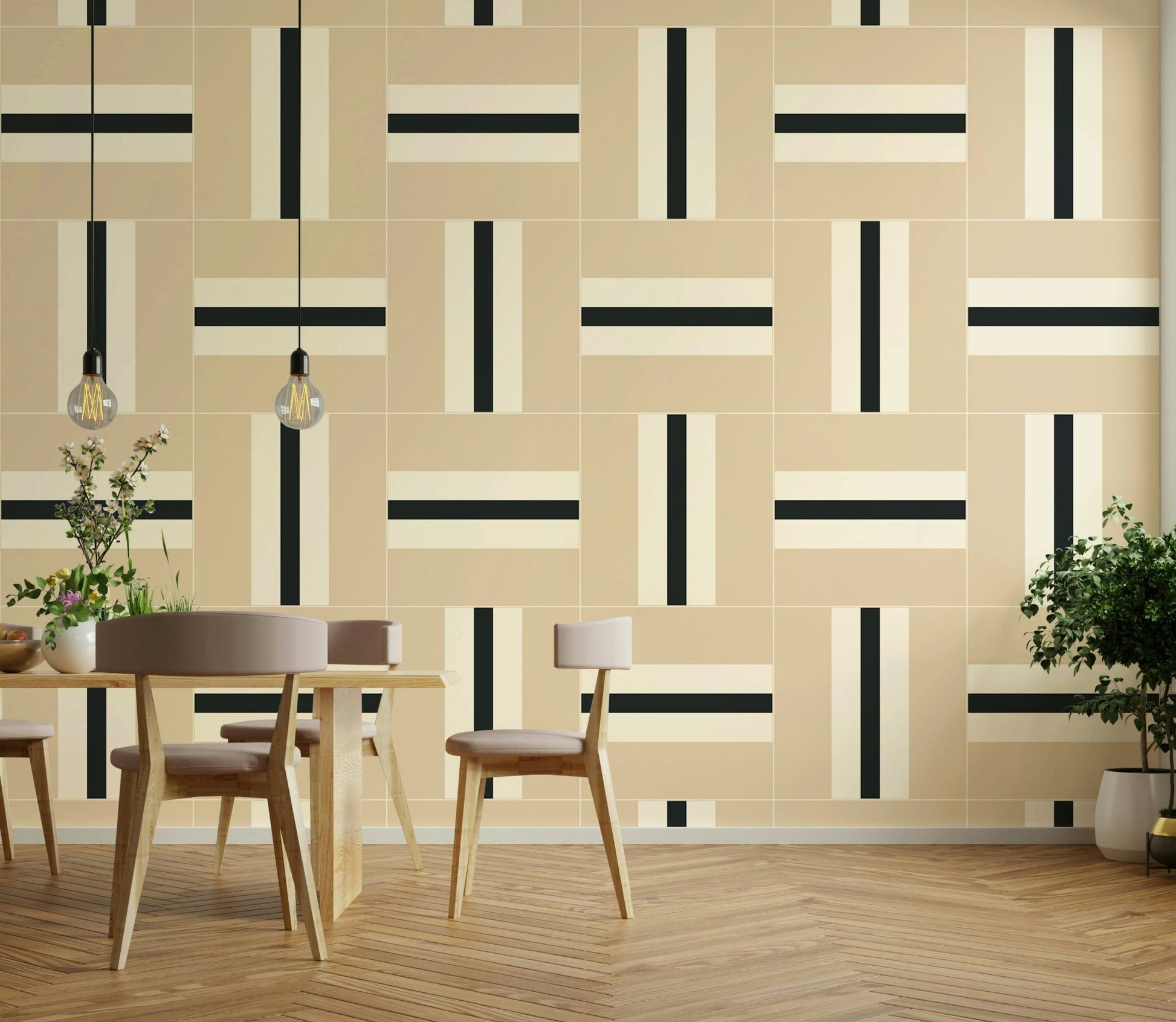 Modern geometric design wallpaper for stylish interiors

