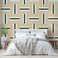 Stylish geometric pattern wallpaper for living rooms

