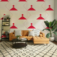 Symmetrical lines and curves in refined wallpaper design

