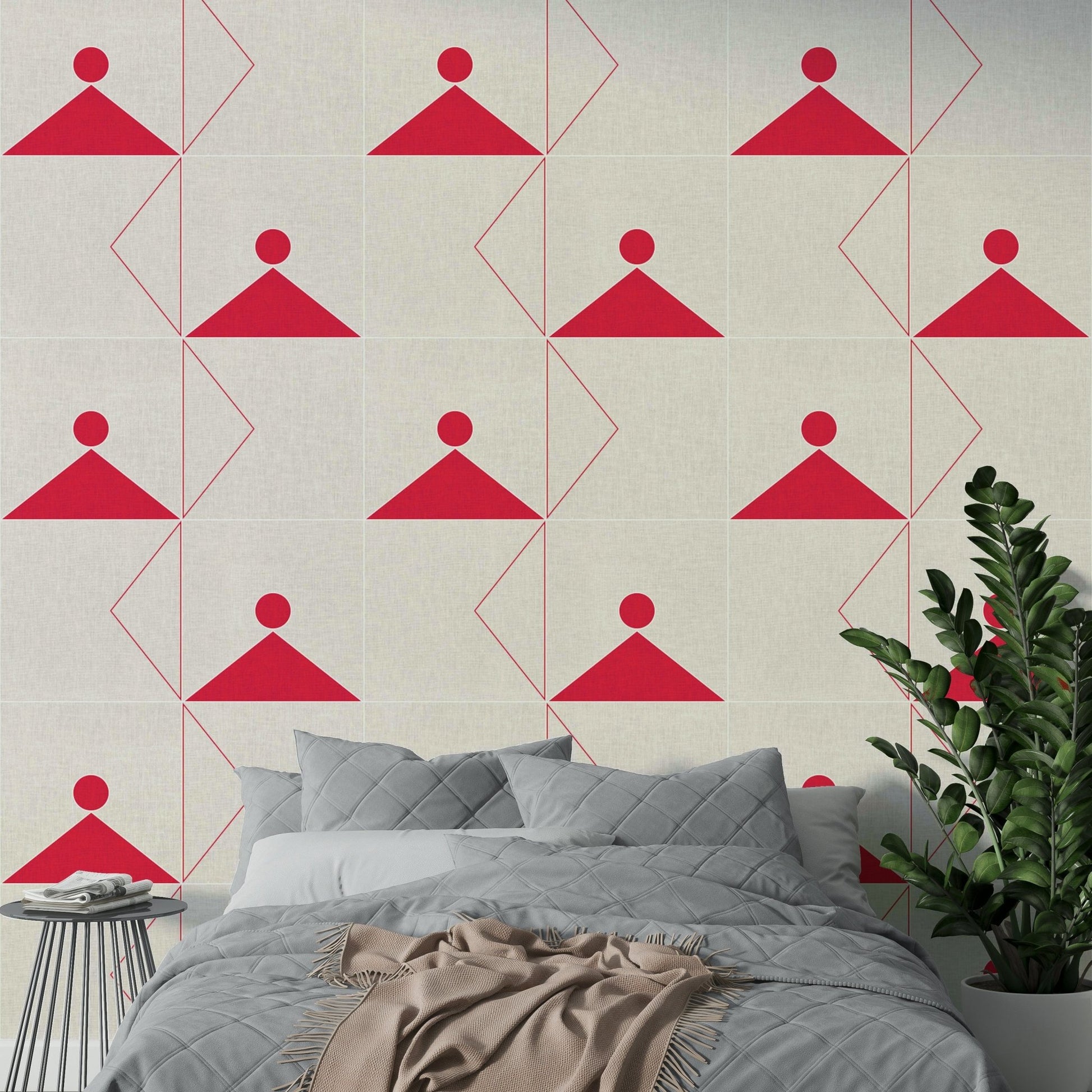 Sleek graphic wallpaper pattern in grayscale tones

