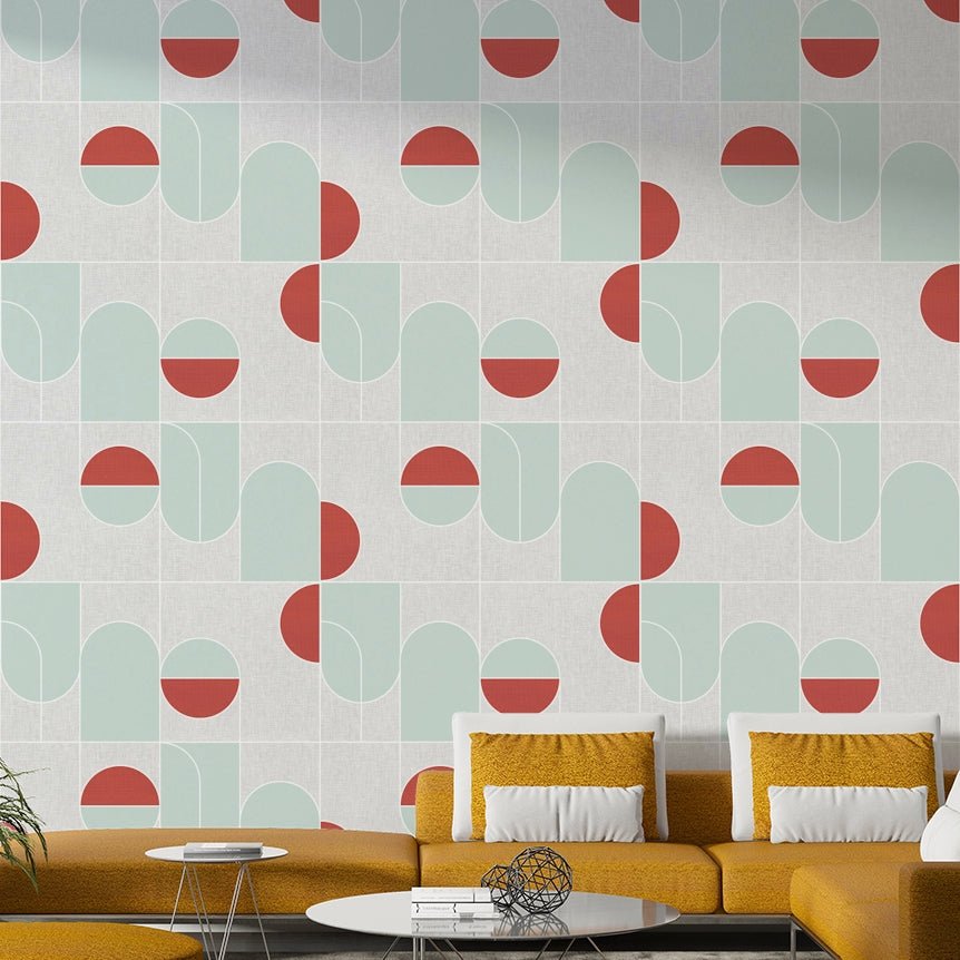 Stylish wallpaper with clean repeating abstract forms, GD2125