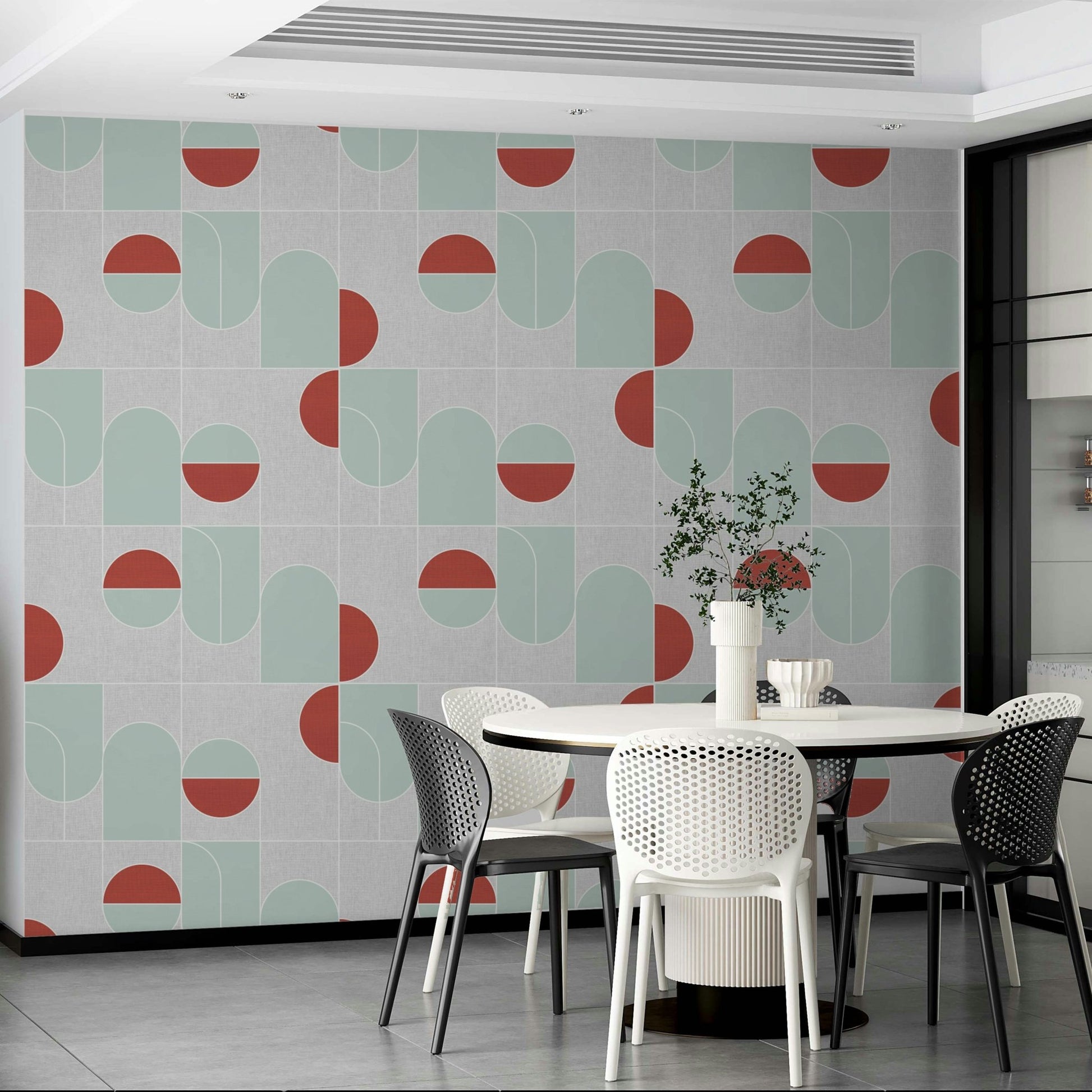 Close-up of symmetrical design on Geometric 07 Wallpaper, GD2125