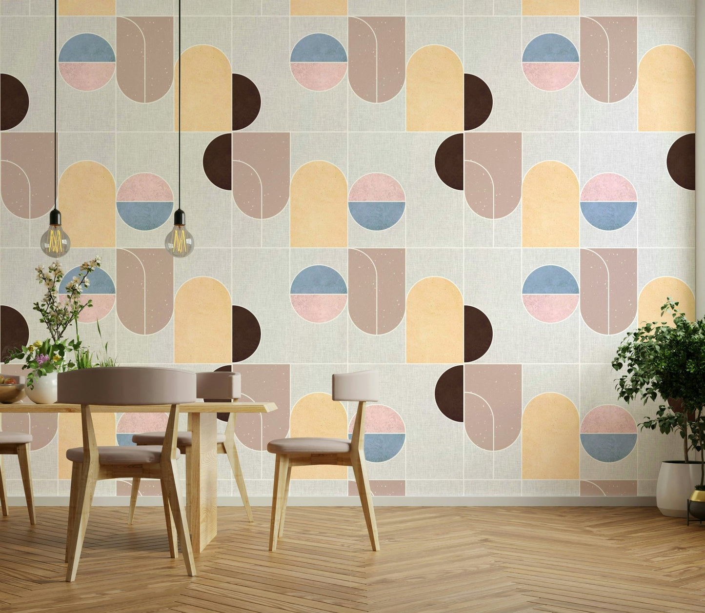 Bold geometric pattern wallpaper for contemporary rooms


