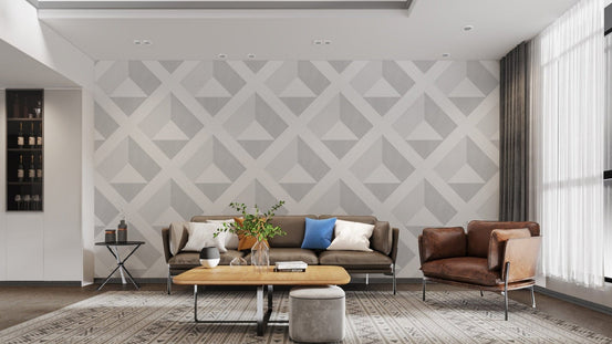 Geometric 3D Diamond Pattern Wallpaper
 B689
