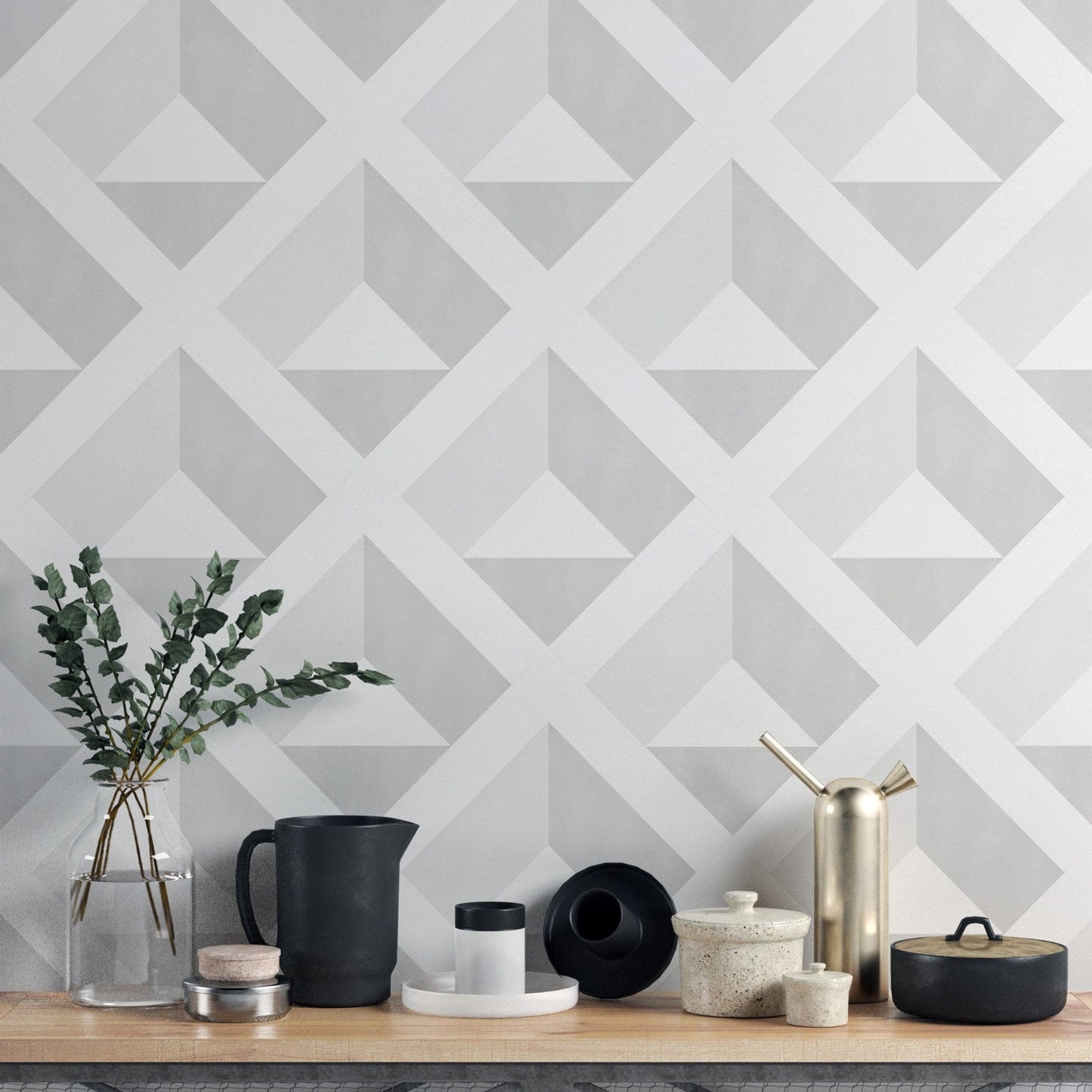 Stylish Geometric 3D Wall Covering
