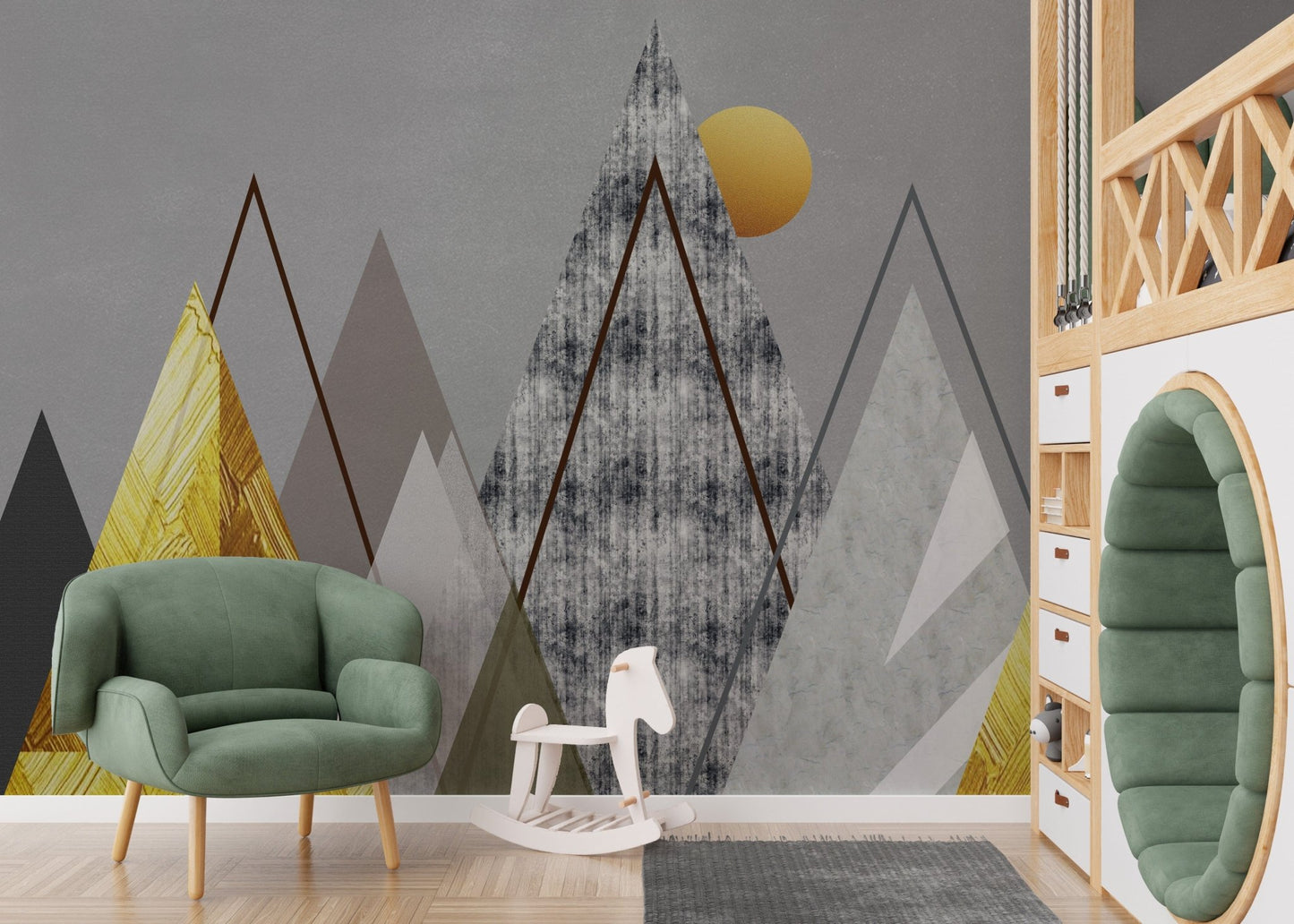 Geometric line art wall decor
