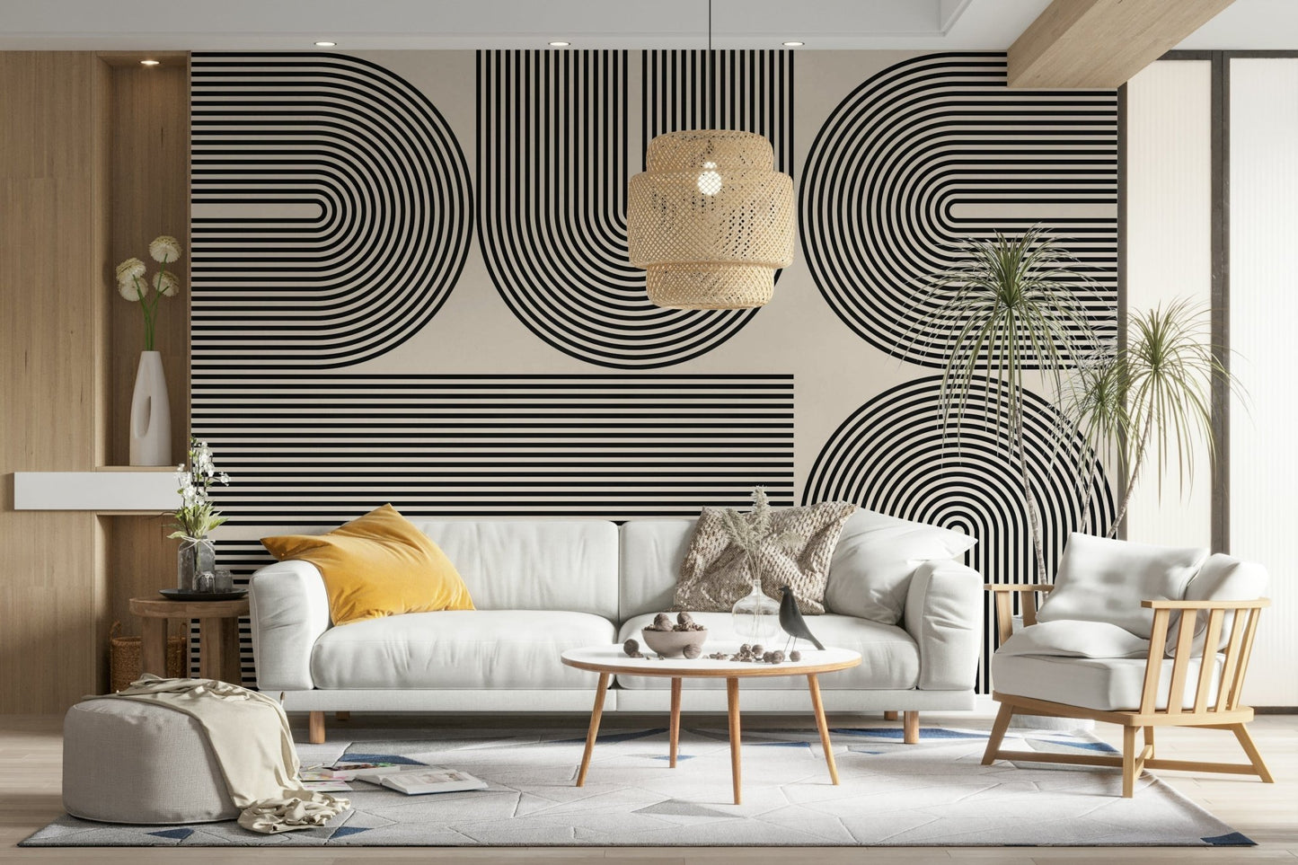 It is a large-scale graphic on a room's wall.

