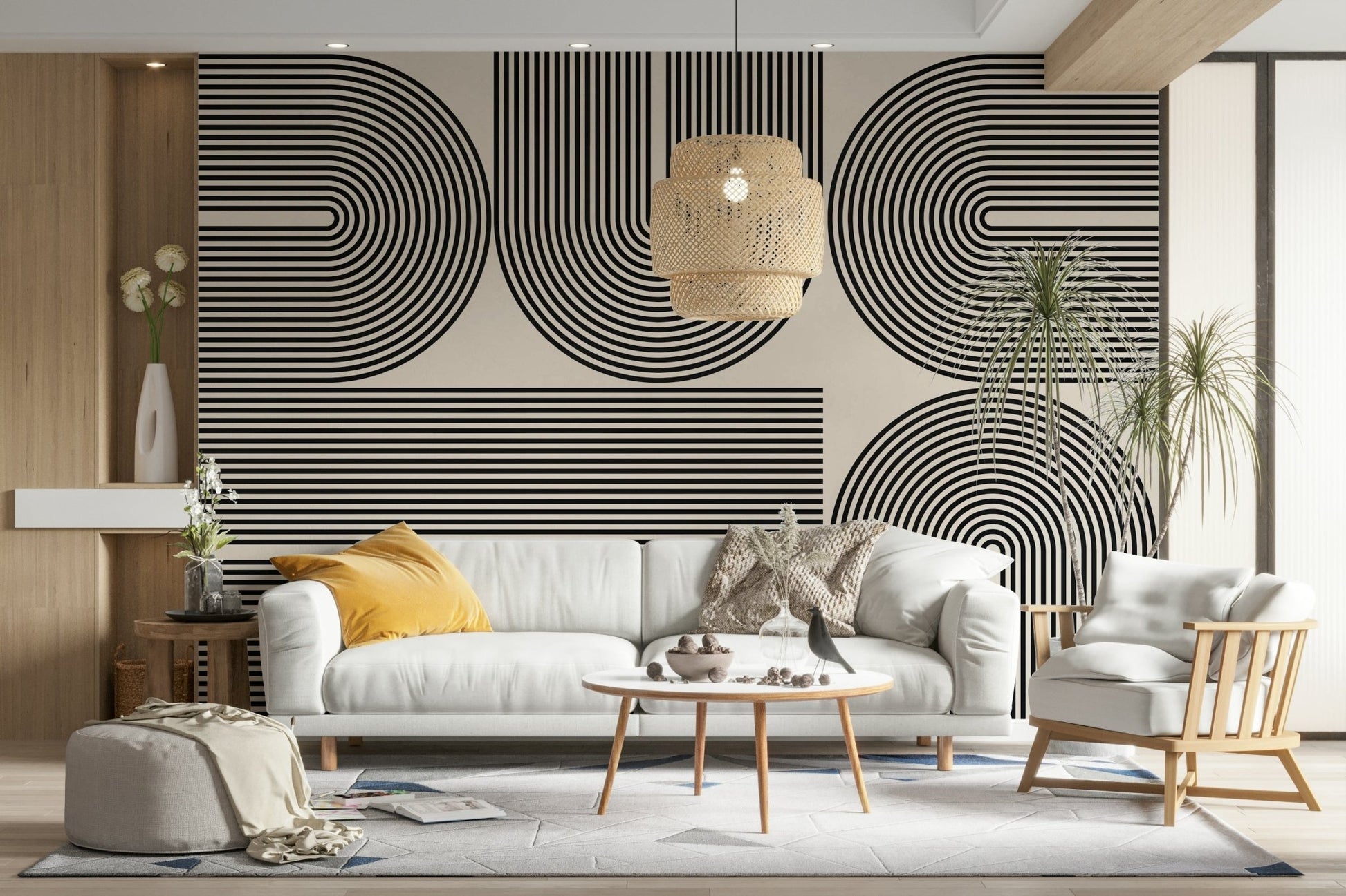 It is a large-scale graphic on a room's wall.

