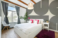 The design features clean, intersecting lines.

