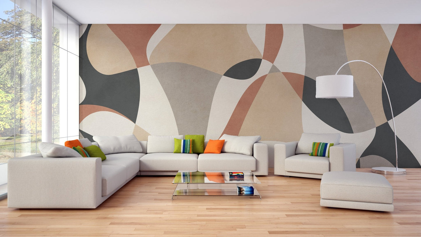 Contemporary Geometric Shapes Wallpaper Mural