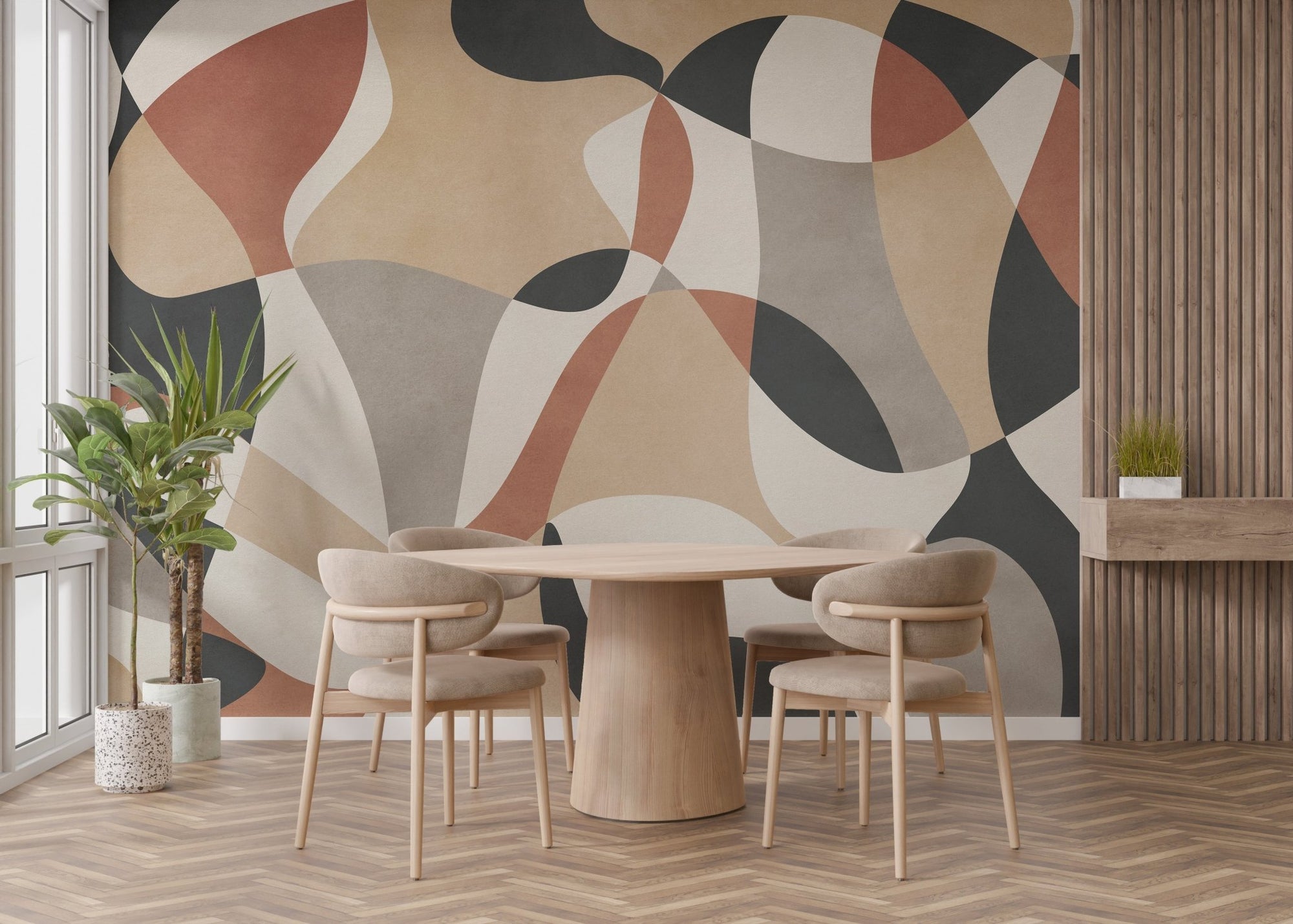 Contemporary Geometric Shapes Wallpaper A697