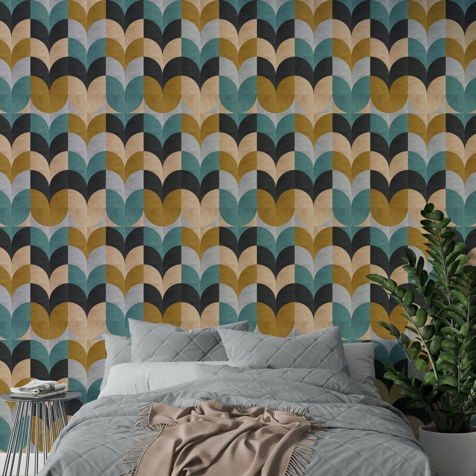 Unique shapes wall mural

